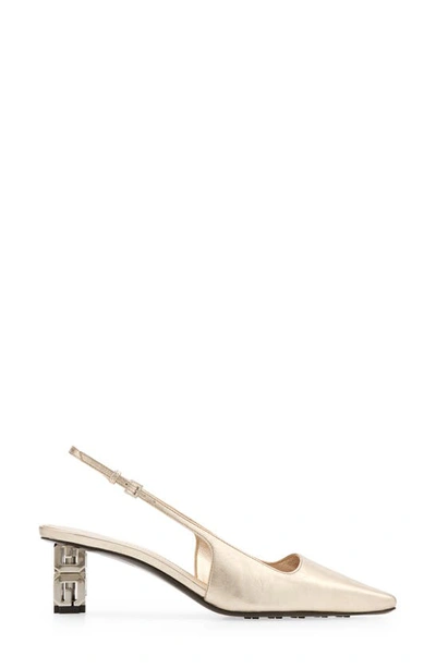 Shop Givenchy G-cube Slingback Pump In Dusty Gold