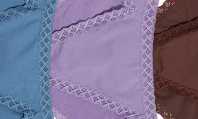 Natori Bliss 3-pack French Cut Briefs In Blue/ Purple/ Java