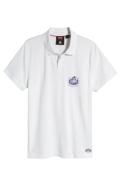 Shop Hugo Boss Boss X Nfl Cotton Polo In Buffalo Bills White