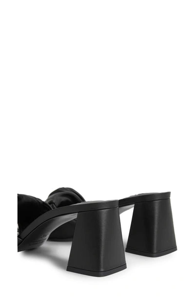 Shop By Far Lamar Twist Square Toe Slide Sandal In Black
