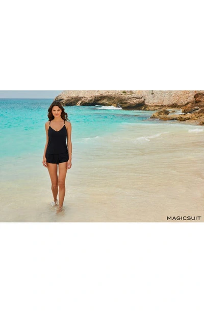 Magicsuit Solid Mila One Piece Swim Romper In Black