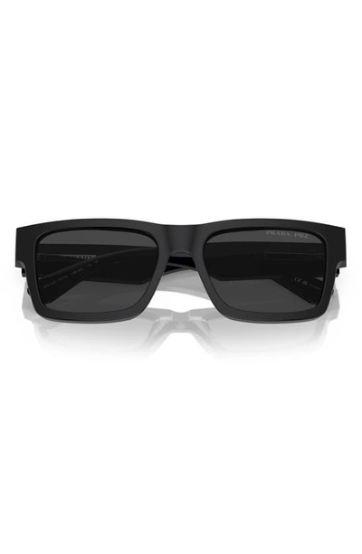 Shop Prada 57mm Gradient Square Sunglasses In Matte Black