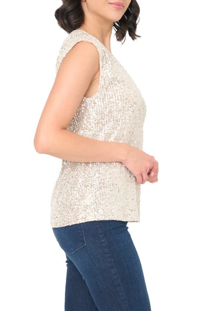 Gibsonlook Sparkle & Shine Sequin Top In Champagne
