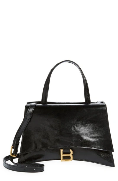 Shop Balenciaga Crush On You Crushed Leather Shoulder Bag In Black