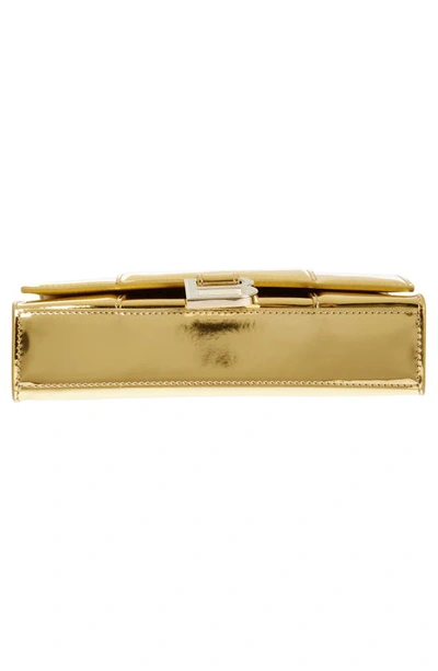 Shop Balenciaga Hourglass Metallic Leather Wallet On A Chain In Gold