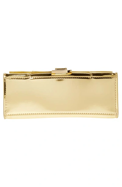 Shop Balenciaga Extra Small Hourglass Top Handle Metallic Leather Bag In Gold