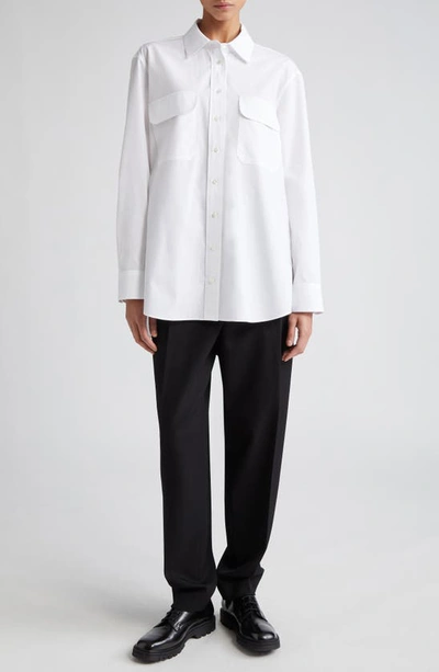 Shop Partow Macy Cotton Button-up Shirt In White