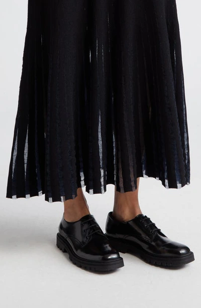 Shop Partow Monique Sheer Stripe Sweater Skirt In Black