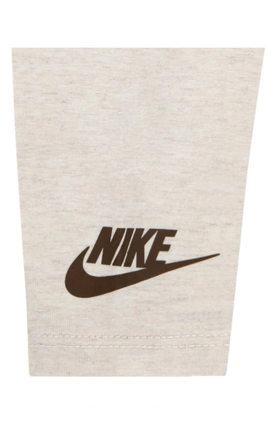 Shop Nike Home Swoosh Home Sweatshirt & Leggings Set In Pale Ivory Heather