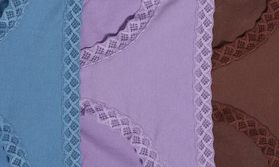 Shop Natori Bliss 3-pack Cotton Blend Briefs In Pl/ Purple/ Java