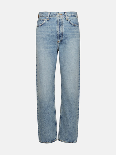 Agolde Light Blue Cotton 90�s Pinch Waist Jeans In Light Blue