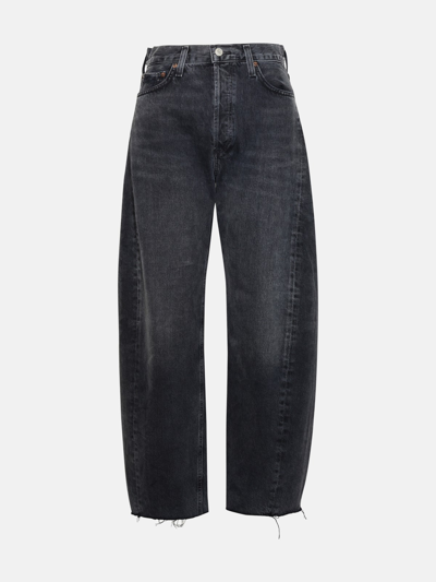 Shop Agolde 'luna' Black Organic Cotton Jeans
