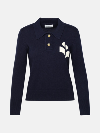 Shop Marant Etoile 'nola' Sweater In Navy Wool Blend In Blue