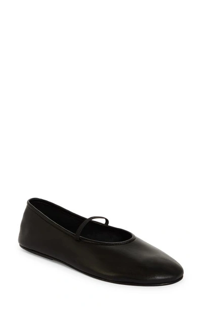The Row Elastic Ballet Black Nappa Slippers In Black