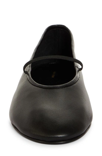 The Row Elastic Ballet Black Nappa Slippers In Black