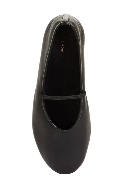 The Row Elastic Ballet Black Nappa Slippers In Black