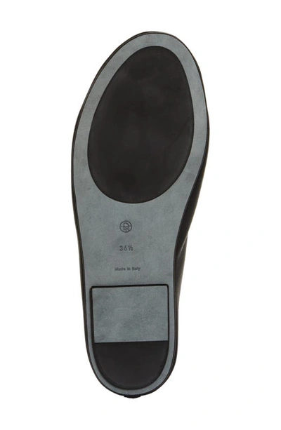 The Row Elastic Ballet Black Nappa Slippers In Black