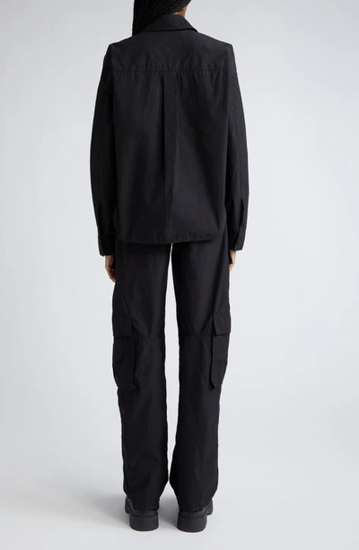 Shop Alexander Wang Long Sleeve Cargo Jumpsuit In Black