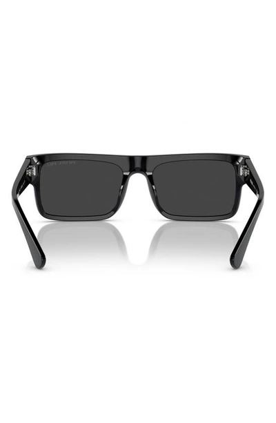 Shop Prada 59mm Polarized Rectangular Sunglasses In Black