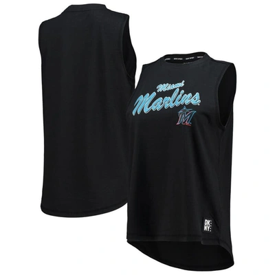 Shop Dkny Sport Black Miami Marlins Marcie Tank Top