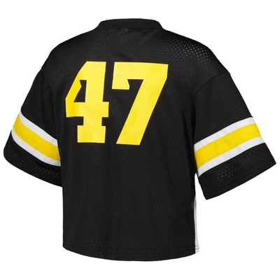 Shop Established & Co. #47 Black Iowa Hawkeyes Fashion Boxy Cropped Football Jersey