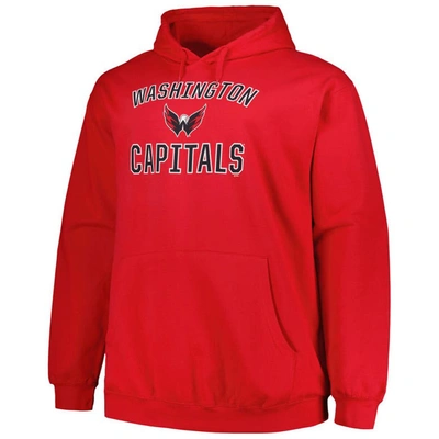 Shop Profile Red Washington Capitals Big & Tall Arch Over Logo Pullover Hoodie