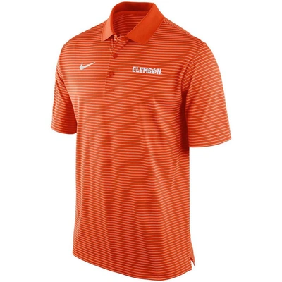 Shop Nike Orange Clemson Tigers Striped Team Performance Polo