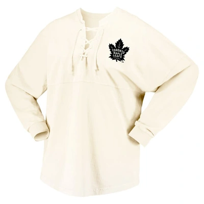Fanatics Branded  Cream Toronto Maple Leafs Original Six Lace-up Spirit Jersey Long Sleeve T-shirt In Cream
