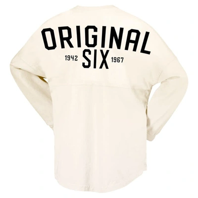 Fanatics Branded  Cream Toronto Maple Leafs Original Six Lace-up Spirit Jersey Long Sleeve T-shirt In Cream