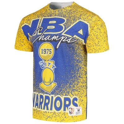 Shop Mitchell & Ness Gold Golden State Warriors Hardwood Classics 1975 Nba Champions Champ City T-shirt