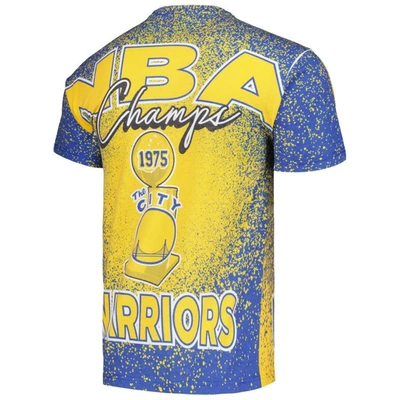 Shop Mitchell & Ness Gold Golden State Warriors Hardwood Classics 1975 Nba Champions Champ City T-shirt
