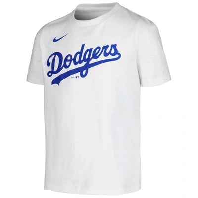 Shop Nike Youth  Chris Taylor White Los Angeles Dodgers Player Name & Number T-shirt