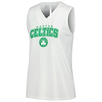 Shop Levelwear White Boston Celtics Paisley Peekaboo Tank Top