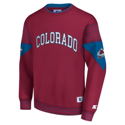 Shop Starter Burgundy Colorado Avalanche Faceoff Pullover Sweatshirt