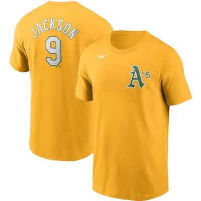 Shop Nike Reggie Jackson Gold Oakland Athletics Cooperstown Collection Name & Number T-shirt