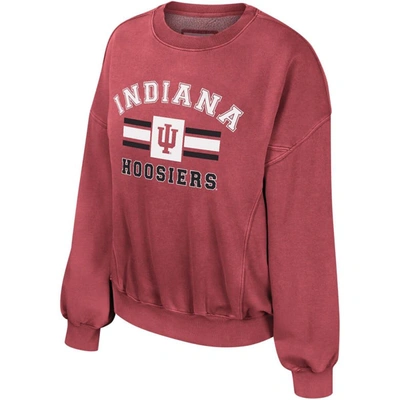 Shop Colosseum Crimson Indiana Hoosiers Audrey Washed Pullover Sweatshirt