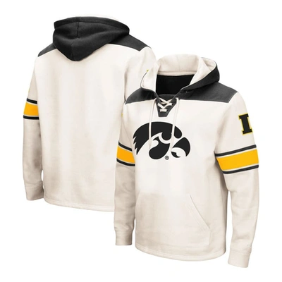 Shop Colosseum Cream Iowa Hawkeyes Big & Tall Hockey Lace-up Pullover Hoodie