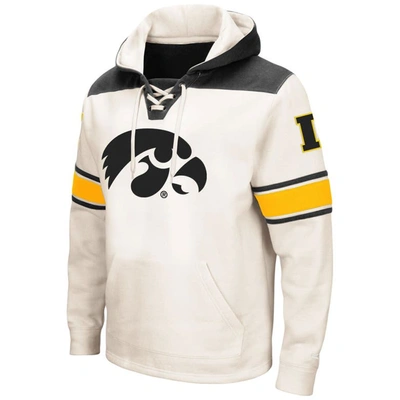 Shop Colosseum Cream Iowa Hawkeyes Big & Tall Hockey Lace-up Pullover Hoodie