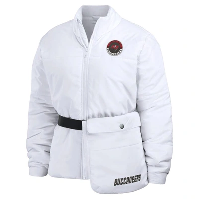Shop Wear By Erin Andrews White Tampa Bay Buccaneers Packaway Full-zip Puffer Jacket
