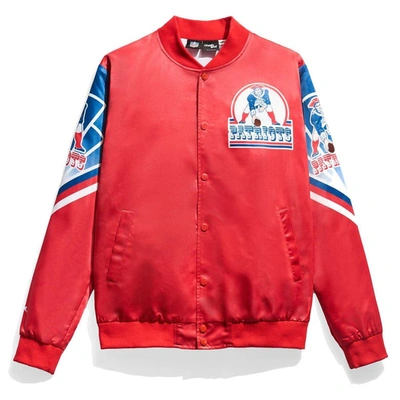 Chalk Line Red New England Patriots Fanimation Satin Full-snap Jacket In Red
