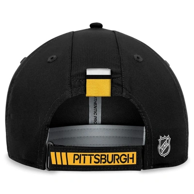 Shop Fanatics Branded  Black Pittsburgh Penguins Authentic Pro Rink Adjustable Hat