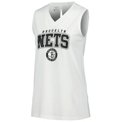 Shop Levelwear White Brooklyn Nets Paisley Peekaboo Tank Top