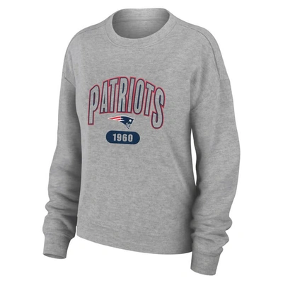 Shop Wear By Erin Andrews Heather Gray New England Patriots Knit Long Sleeve Tri-blend T-shirt & Pants Sl