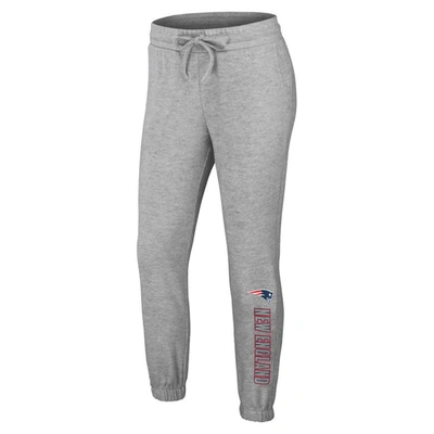 Shop Wear By Erin Andrews Heather Gray New England Patriots Knit Long Sleeve Tri-blend T-shirt & Pants Sl