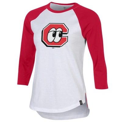 Shop Under Armour Red/white Chattanooga Lookouts Three-quarter Sleeve Performance Baseball T-shirt