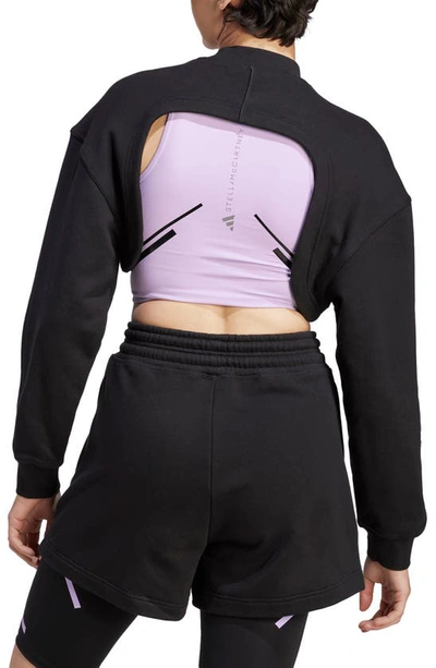 Shop Adidas By Stella Mccartney Truecasuals Cropped Sweatshirt In Black