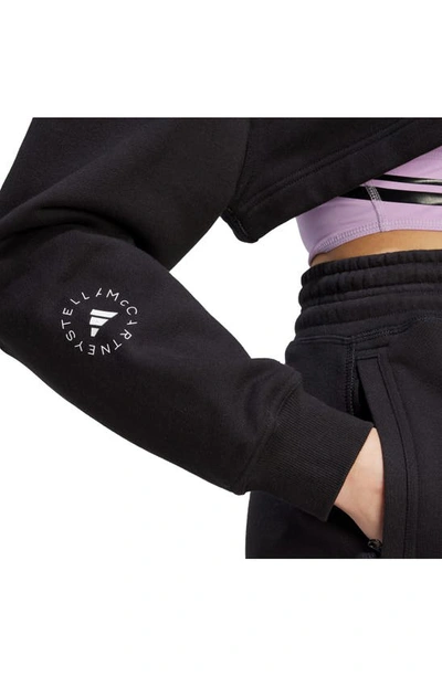 Shop Adidas By Stella Mccartney Truecasuals Cropped Sweatshirt In Black