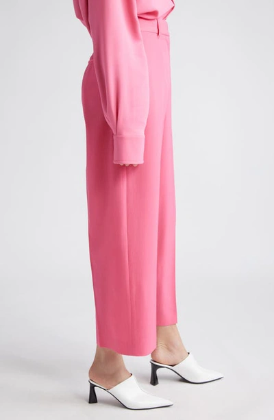 Shop Stella Mccartney Crop Straight Leg Wool Trousers In 5501 - Watermelon