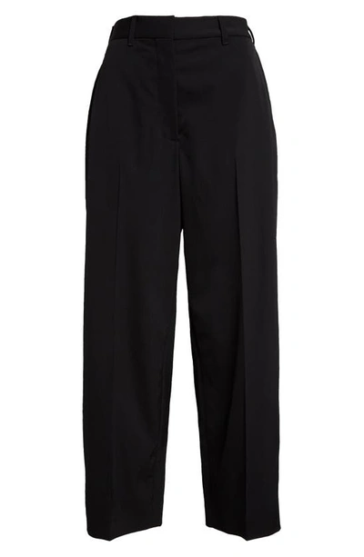 Shop Stella Mccartney Crop Straight Leg Wool Trousers In 1000 - Black