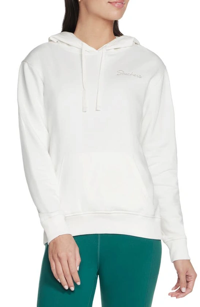 Shop Skechers Signature Pullover Hoodie In White/ Silver